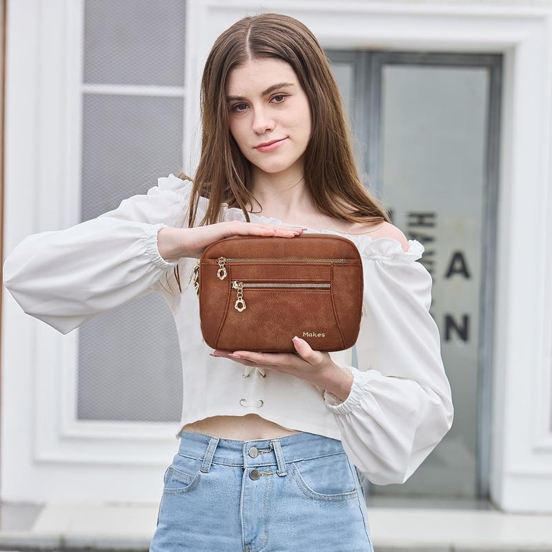 Makes Crossbody Purse for Women Small Crossbody Bags Trendy Vegan Leather with Adjustable Shoulder Straps Gift for Mother Wife Mom - Image 2